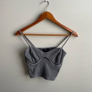 Dark Gray Cropped Tank